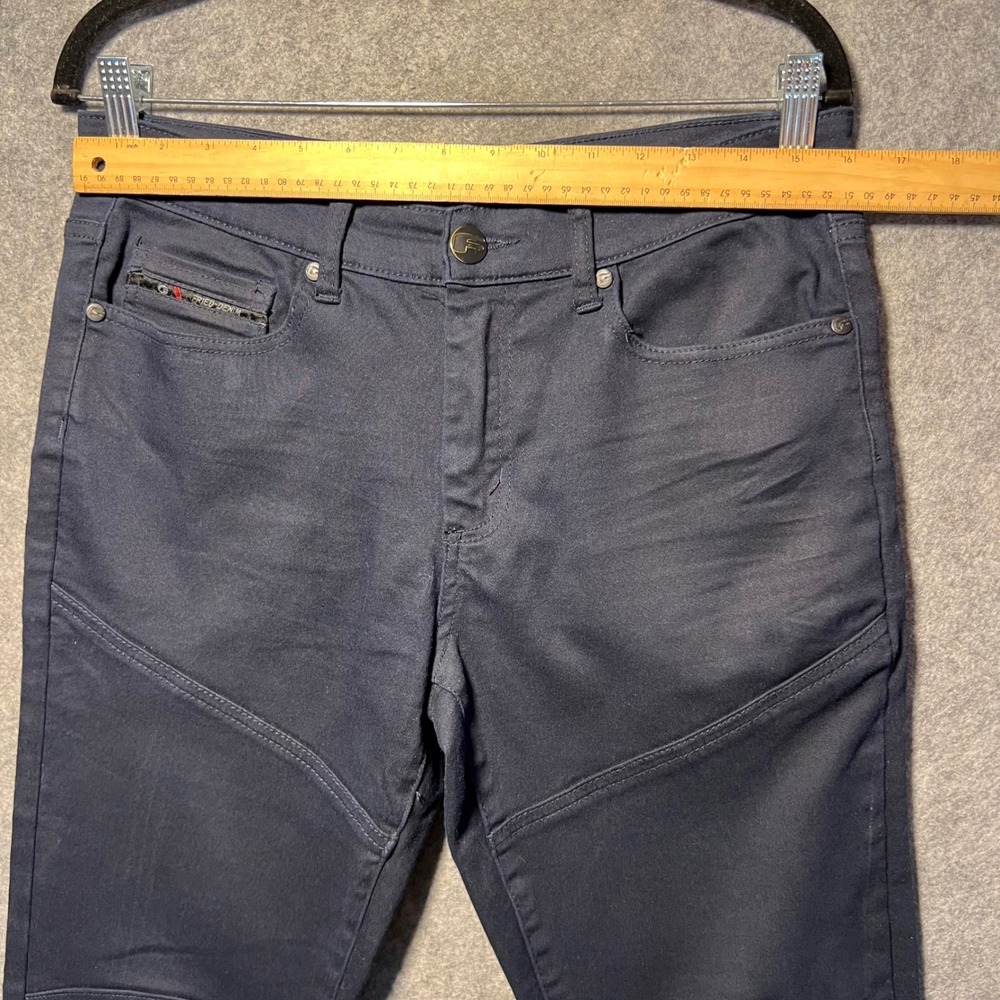 Fried Denim Mens Slim Fit‎ Moto Paneled Pants Navy Blue 32x32 Streetwear Biker - Picture 3 of 7